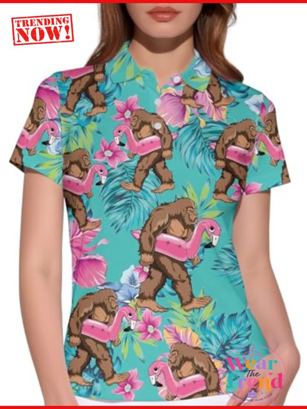 Women's Funny Golf Polo Shirt Short Sleeve Quick Dry Print